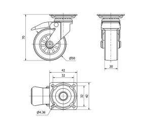 R.GIR.PLACA FRENO PULIDA 10MDCFN50 POLICARBONATO-POLIUR.NEGRO LISO