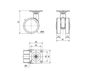 R.GIR.PLACA 10DKP50 NYLON-PLATEADA