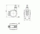 R.GIR.ESPIGA ROSCADA M8x15 FRENO 50DKPF50 NYLON-PLATEADA
