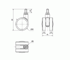 R.GIR.ESPIGA ROSCADA M8x15 50DKM50 NYLON-MADERA HAYA