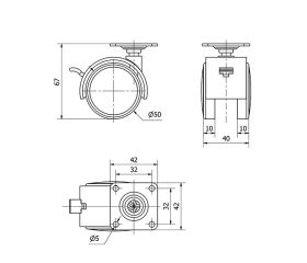 R.GIR.PLACA FRENO 42 x 42 10DKPUF50 NYLON-POLIUR.NEGRO/GRIS