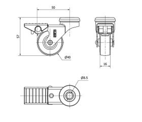R.GIR.AGUJERO M8 FRENO NIQ.21BDRFN40-PUA POLIAMIX-POLIUR.AZUL LISO