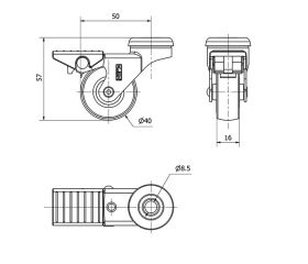 R.GIR.AGUJERO M8 FRENO NIQ.21BDRFN40-PPI POLIAMIX-POLIUR.ROJO LISO