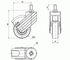 R.GIR.ESPIGA ROSCADA M8x15 NEGRA 50HP50CP-PGI POLIAMIX-GOMA GR.LISO