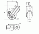 R.GIR.ESPIGA ROSCADA M10x15 NEGRA 50HP50CP-PGI POLIAMIX-GOMA GR.LISO