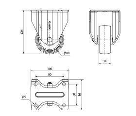 R.FIJA 17TV80-TN NYLON BLANCO EJE LISO