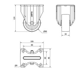 R.FIJA 17TV80-TA HIERRO FUNDIDO EJE LISO
