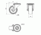 R.GIR.AGUJERO M10 20ZVL80-TN NYLON BLANCO EJE LISO