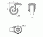 R.GIR.AGUJERO M12 20ZVL80-TN NYLON BLANCO EJE LISO