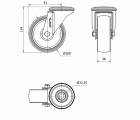 R.GIR.AGUJERO M12 20ZVL100-TN NYLON BLANCO EJE LISO
