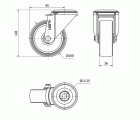 R.GIR.AGUJERO M12 20ZV100-TN NYLON BLANCO EJE LISO