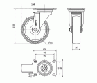 R.GIR.PLACA 10ZVL125-TNE NYLON BLANCO EJE LISO