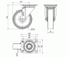 R.GIR.PLACA 10ZV125-TNE NYLON BLANCO EJE LISO