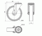 R.GIR.AGUJERO M12 20ZV200-TN NYLON BLANCO EJE LISO