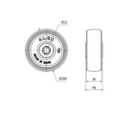RUEDA TNR100-12-41 NYLON BLANCO EJE RODILLOS