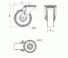 R.GIR.AGUJERO M10 20ZVL100-TNR NYLON BLANCO EJE RODILLOS