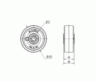 RUEDA TNB125-17-51 NYLON BLANCO EJE BOLAS