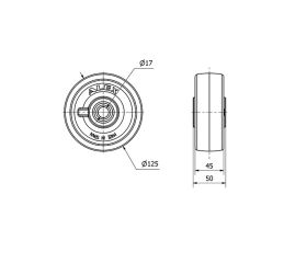 RUEDA TNB125-17-51 NYLON BLANCO EJE BOLAS
