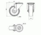 R.GIR.AGUJERO M12 20ZV100-TNR NYLON BLANCO EJE RODILLOS