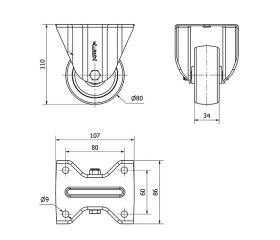 R.FIJA 17ZVL80-UT POLIAMIX BLANCO EJE LISO