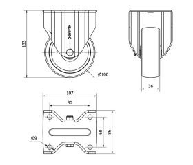 R.FIJA 17ZV100-UT POLIAMIX BLANCO EJE LISO