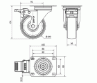 R.GIR.PLACA FRENO INOX.10ZVLIFD100-TNRI NYLON BLANCO RODILLOS INOX