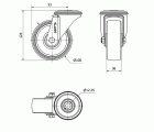 R.GIR.AGUJERO M12 INOX.20ZVLI100-TNRI NYLON BLANCO EJE RODILLOS INOX