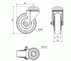 R.GIR.AGUJERO M12 20M100CP-PGAN POLIAMIX-GOMA GRIS EJE LISO