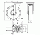 R.GIR.PLACA INOX.10ZVI200-TNBI NYLON BLANCO EJE BOLAS INOX