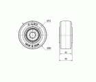 RUEDA POBI80-15-40 NUCLEO NY.BLANCO, BANDA POL.ROJO(COJ.BOLAS INOX)