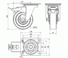 R.GIR.PLACA FR.INOX.10ZLIAFD125-FTBI NYLON BLANCO EXTRAF.BOLAS INOX