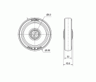 RUEDA PGAISB150CP-8-43 (AH PEQUEÑO) POLIAMIX Y BANDA GOMA GRIS BOLAS