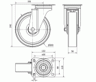 R.GIR.PLACA INOX 4mm 10ZVRI200-FT NYLON BLANCO EXTRAFUERTE EJE LISO