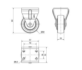 R.FIJA 17ZR60CP-PGIA POLIAMIX-GOMA GRIS EJE LISO