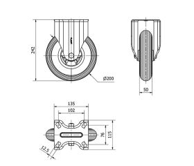 R.FIJA 17ZV200-EP POLIP.-IMPINCHABLE GRIS EJE LISO
