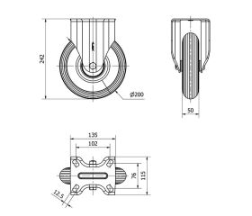 R.FIJA 17ZV200-EMR METALICO-IMPINCHABLE GRIS RODILLOS