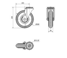 R.GIR.AGUJ.M12 20ZV200-EMR METALICO-IMPINCHABLE GRIS RODILLOS