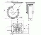 R.GIR.PLACA INOX.10ZVI150-UT POLIAMIX BLANCO EJE LISO
