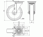 R.GIR.PLACA INOX.10ZVI200-UT POLIAMIX BLANCO EJE LISO