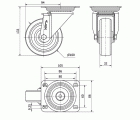 R.GIR.PLACA INOX.10ZVI100-TD RESINA MARRON EJE LISO