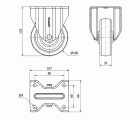 R.FIJA INOX.17ZVI100-TD RESINA MARRON EJE LISO