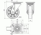 R.GIR.PLACA INOX.10ZVI150-TD RESINA MARRON EJE LISO