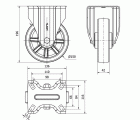 R.FIJA INOX.17ZVI150-TD RESINA MARRON EJE LISO