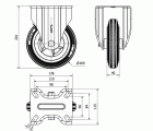 R.FIJA INOX.17ZVI160-PSN POLIAMIX-GOMA NEGRA EJE LISO