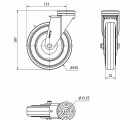R.GIR.AGUJERO M12 20A150CP-PGASB POLIAMIX-GOMA GRIS EJE BOLAS