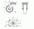R.GIR.PLACA INOX.10ZI60-BP PLASTICO BLANCO EJE LISO