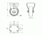 R.FIJA INOX.17ZI60-BP PLASTICO BLANCO EJE LISO