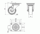 R.GIR.PLACA INOX.10ZVLI80-TN NYLON BLANCO EJE LISO