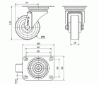 R.GIR.PLACA INOX.10ZVLI80-TD RESINA MARRON EJE LISO