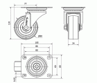 R.GIR.PLACA INOX.10ZVLI80-TT RESINA NEGRA EJE LISO